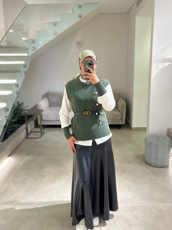 Green vest shirt FW26