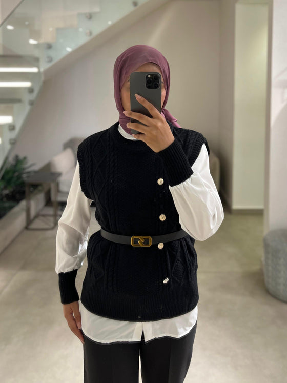 Black vest shirt FW26