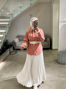  salmon velvet shirt FW26