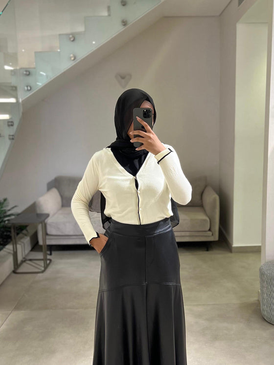 Black leather skirt FW26