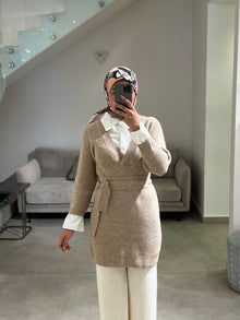  Beige wool dress FW26