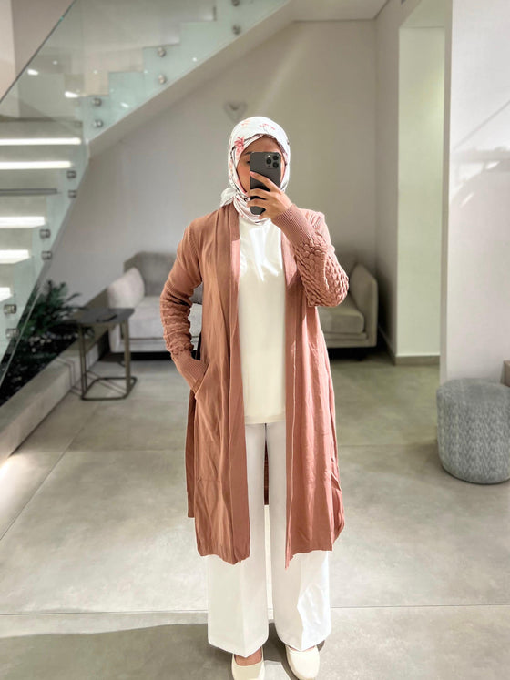 Knitted pink cardigan FW26