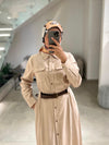 Italian beige shirt dress FW26