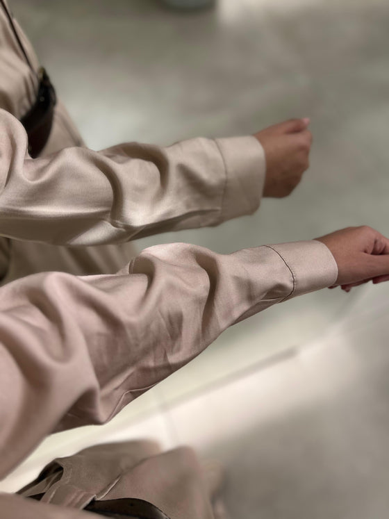 Italian beige shirt dress FW26