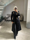 Black embroidered coat FW26