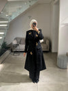 Black embroidered coat FW26