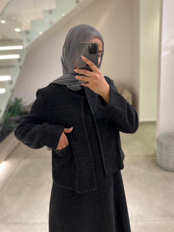 Tweed black dress set FW26
