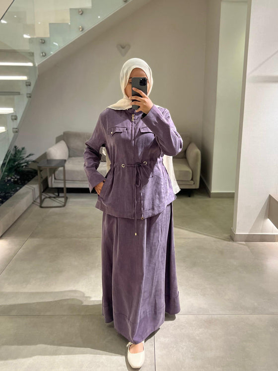 purple cupra skirt set FW26