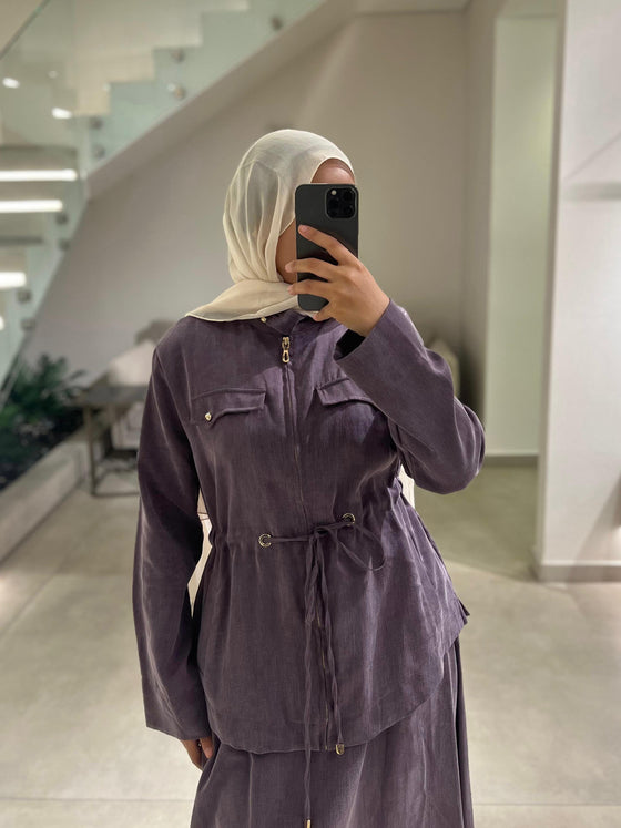 purple cupra skirt set FW26