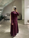 linen burgundy skirt set FW26