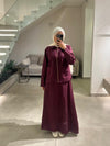 linen burgundy skirt set FW26