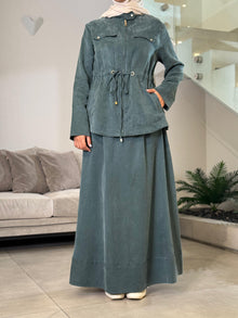  Green cupra skirt set FW26