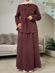 Burgundy curpa skirt set FW26