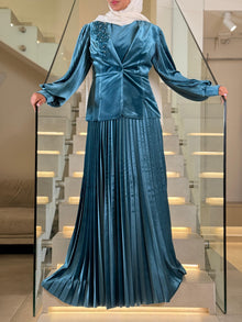  blue velvet evening dress FW25