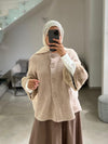 Beige  mohair fur jacket FW26