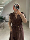 Italian brown suede set FW26