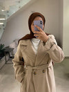 Beige italian joukh coat FW26