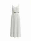 Italy plisse white dress
