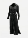 black silk italian shirt dress