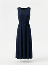 Italian pleated navy dress